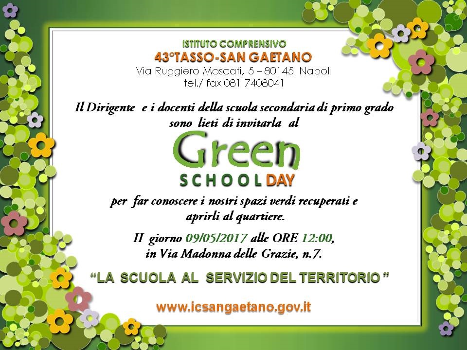 GREEN SCHOOL DAY : invito per il 9 maggio 2017